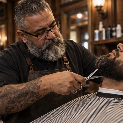 AI-generated illustrative barber photo, not an actual photo from Ronnie’s Barber Shop